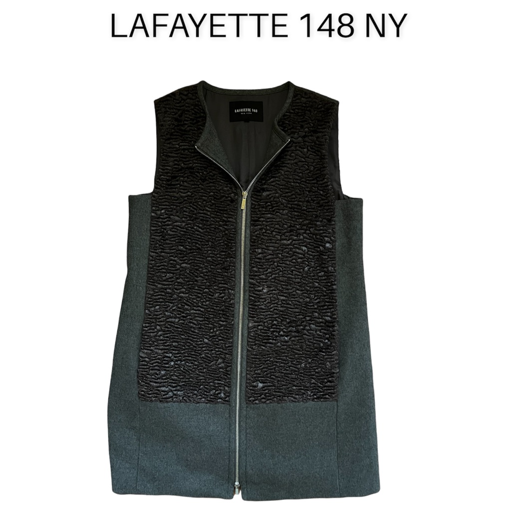 Lafayette 148 Gray Wool Zipper Coat!